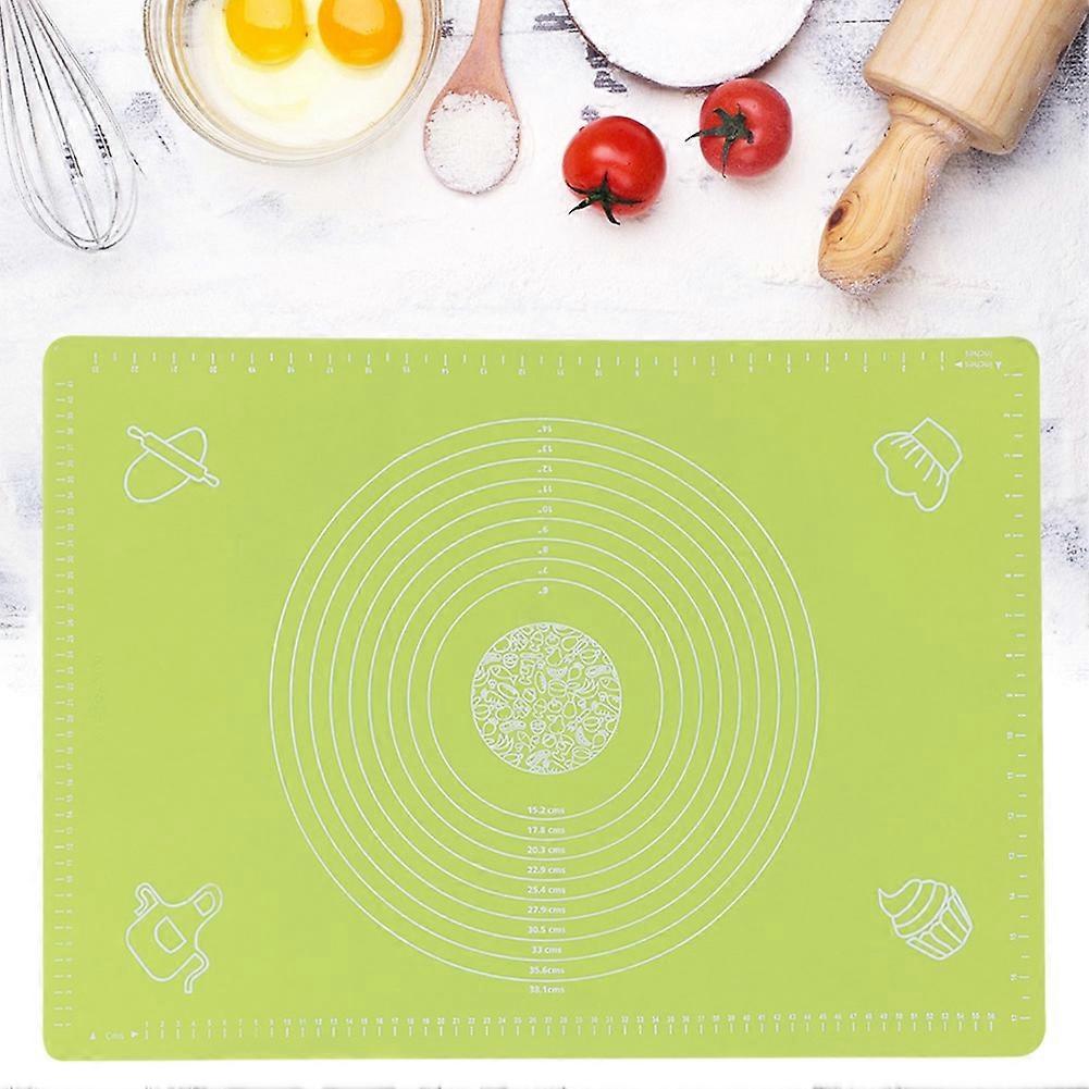 High Temperature Resistant Non-Stick Silicone Baking Mat (Green) with Scale - 64x45cm