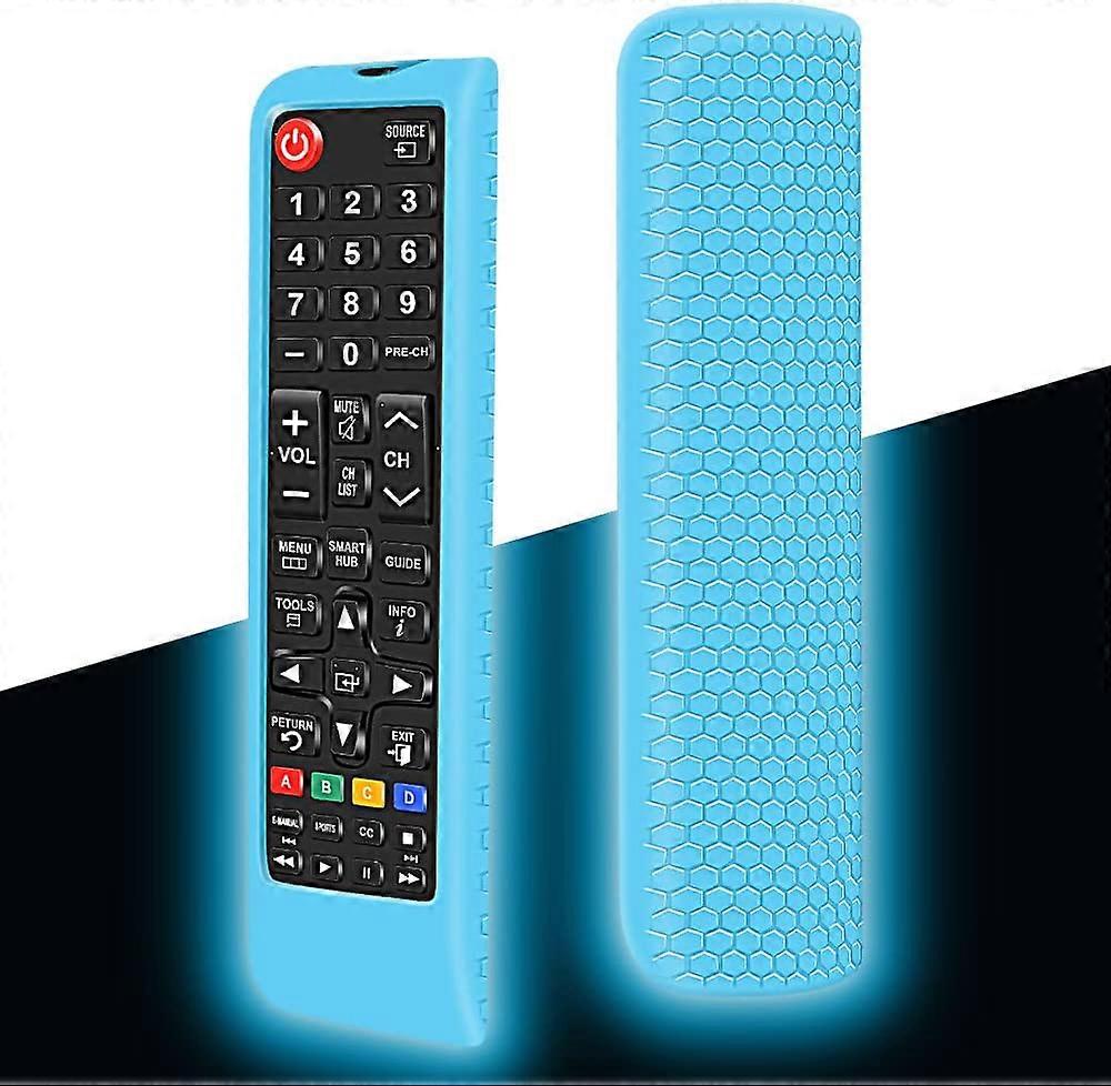 Silicone Case Cover (Glow Blue) for Samsung TV Remote Control BN59 Series, Shockproof Anti-Slip Remote Case Cover Protective Case for Samsung TV Remot
