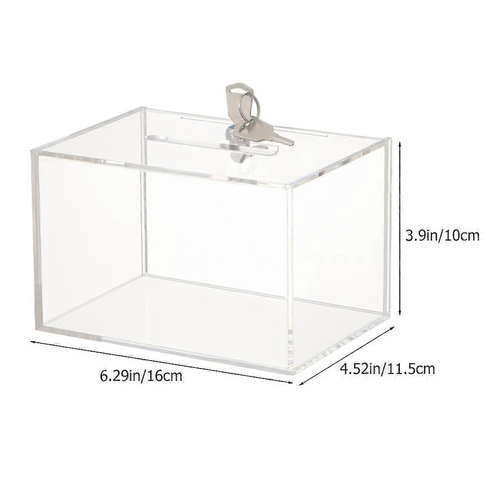 Transparent Donation Box Suggestion Box with Lock Complain Letter Box Donation Box