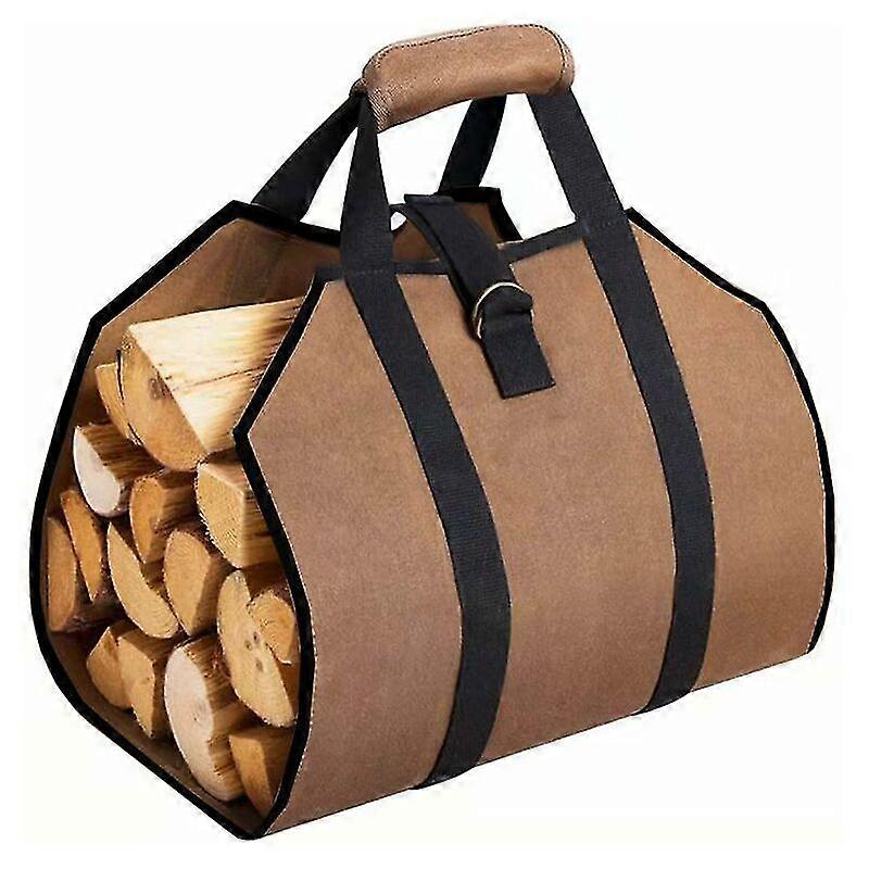 Durable Canvas Log Carry Bag With Handle For Fireplace Or Camping - 98 X 41Cm Qyroadwolf