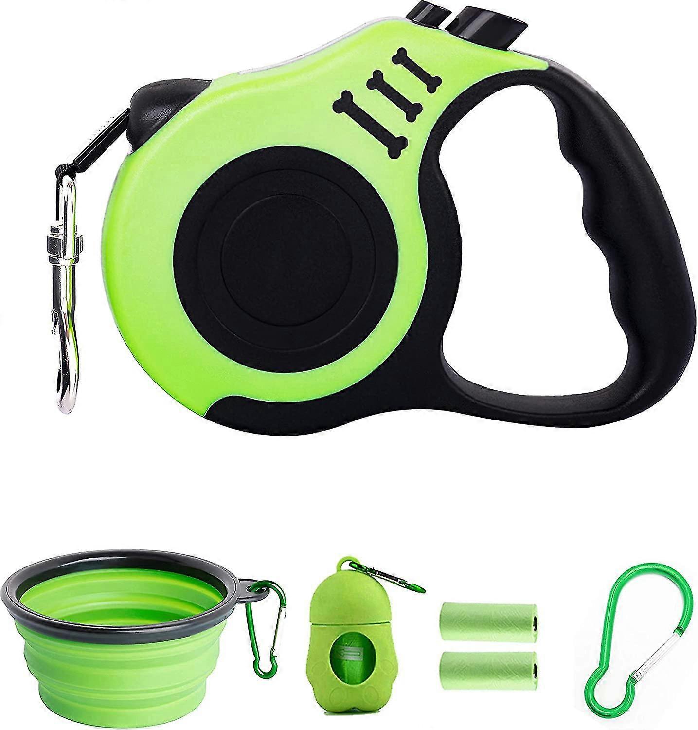 The Retractable Dog Leash Is Lightweight And Portable. 16-Foot Leash, With Folding Bowl, Dispenser, Garbage Bag, Suitable For Small And Medium-Sized D
