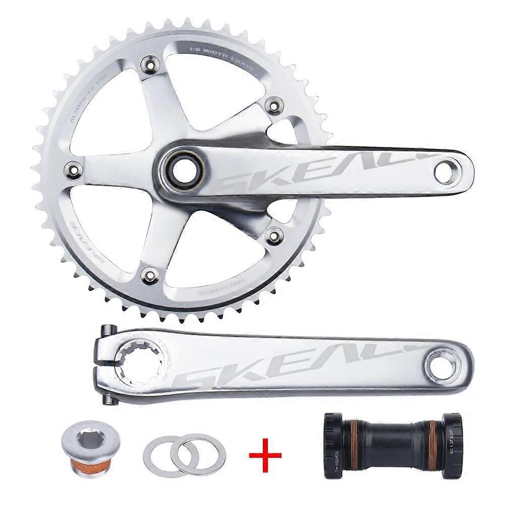SKEACE Mechanizm korbowy ze stopu aluminium Korba rowerowa ze stałym kołem 165mm 144BCD 49T Hollowtech Single Speed Parts Koło łańcuchowe roweru z BB