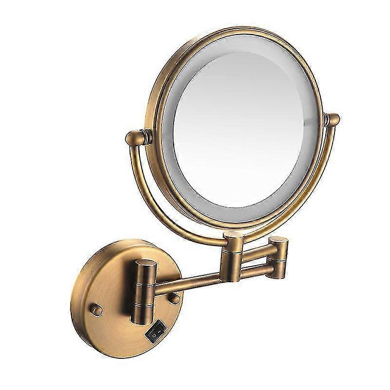 Wall Mount Vanity Mirror With 10x Magnification, 8 Inch Double Sided Vanity Mirror With Led Light, Touch Button Sensor