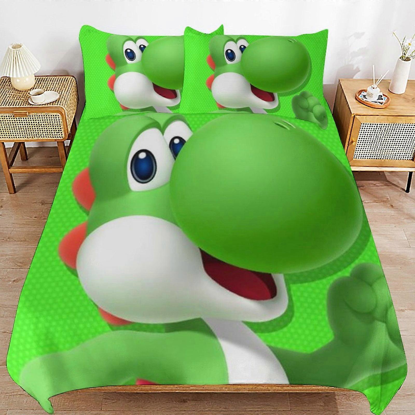 Bedding set JP187 Super Mario 3-Piece Comforter,Super Mario Bedding Set, Soft Microfiber Duvet Cover Set with Zipper Closure TH187