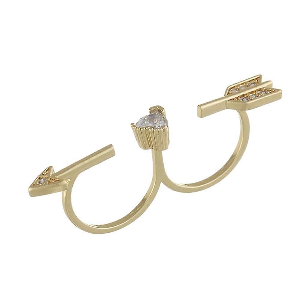 Cupid-Arrow Finger Ring Boho Retro  Joint Rings Adjustable Double Open Ring