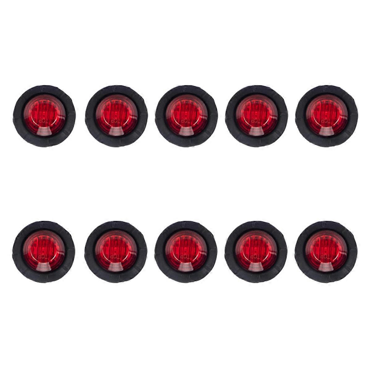 Red Light 10 in 1 LED Round Side Marker Lamp