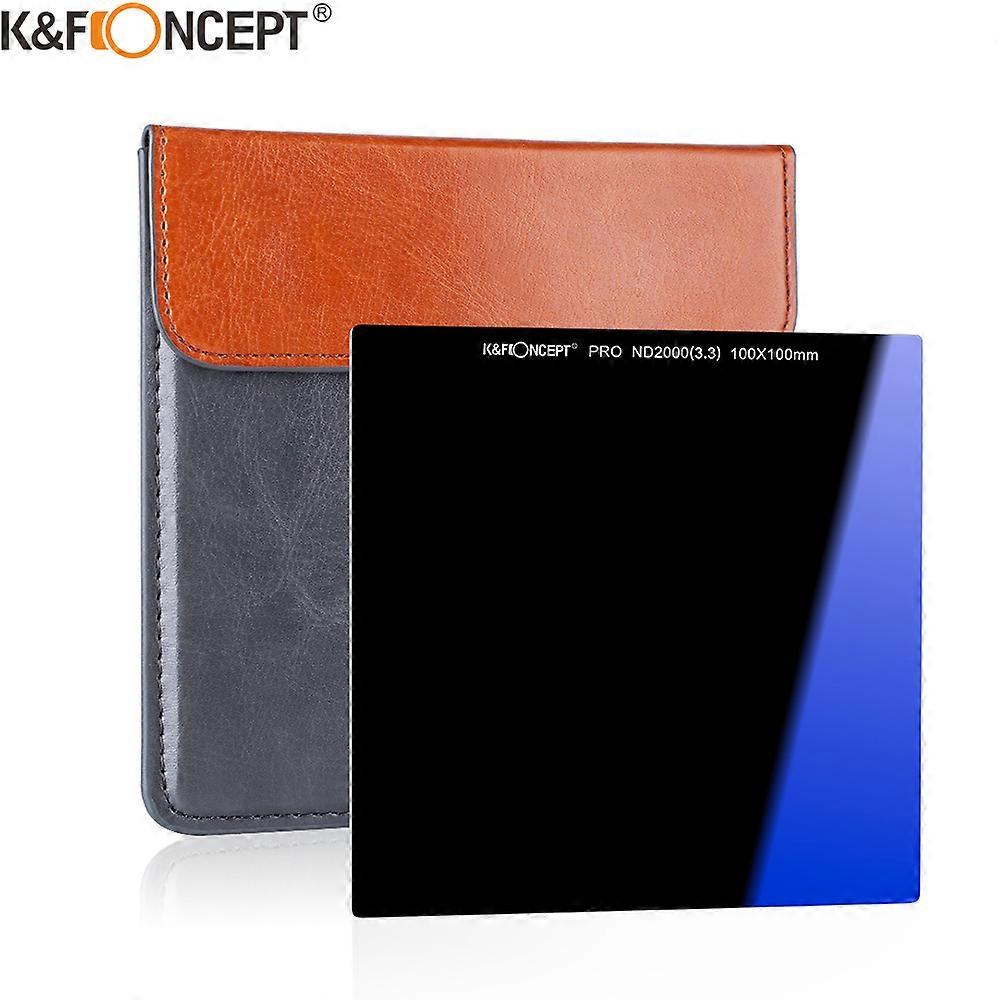 Concept 100*100*2mm ND2000 Square Camera Lens Filter HD 28 Layer Neutral Density 11 Stop Optical Glass Coating Waterproof