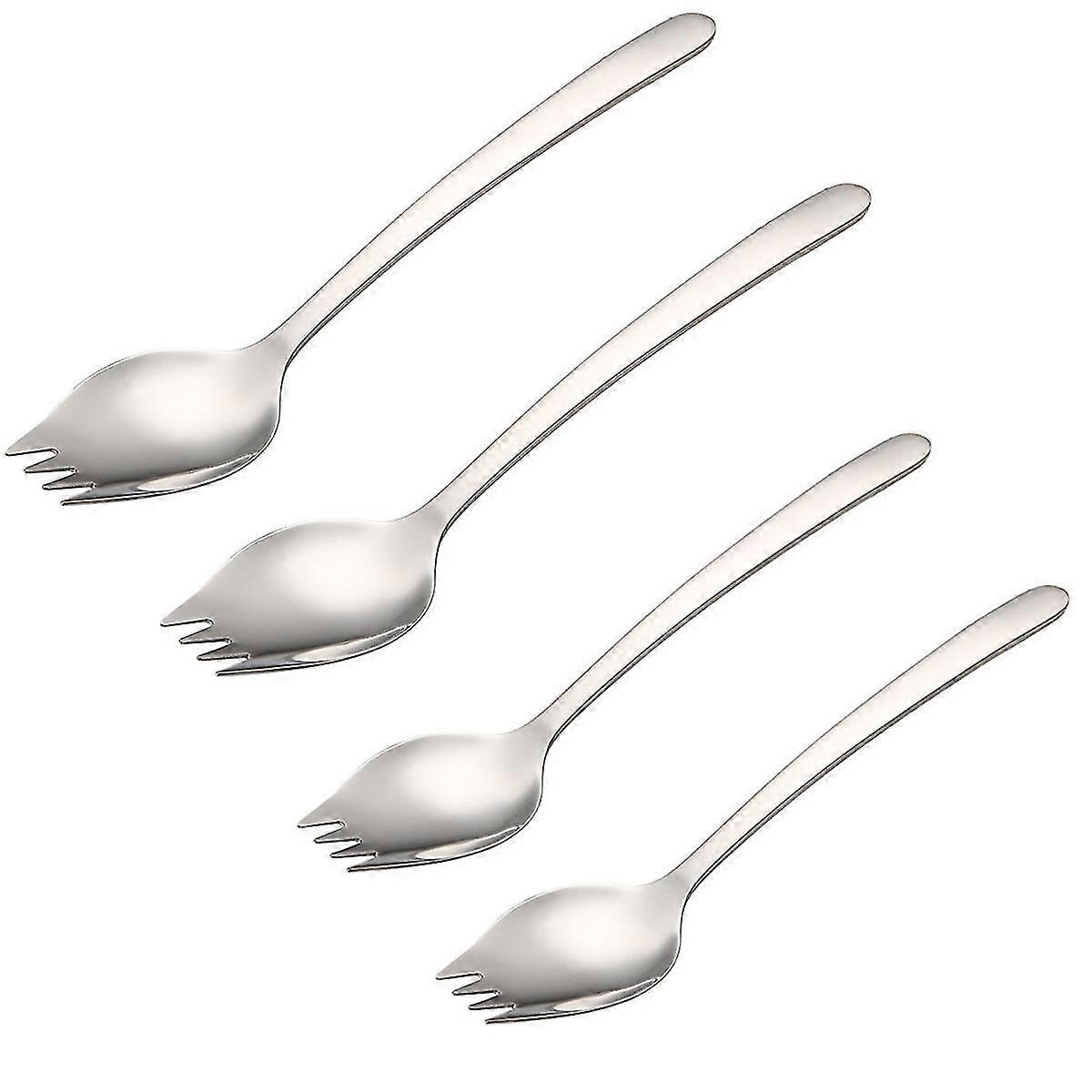 Stainless steel 2-in-1 table fork,soup spoon,salad fork,pasta spoon,suitable for fruit and ice cream