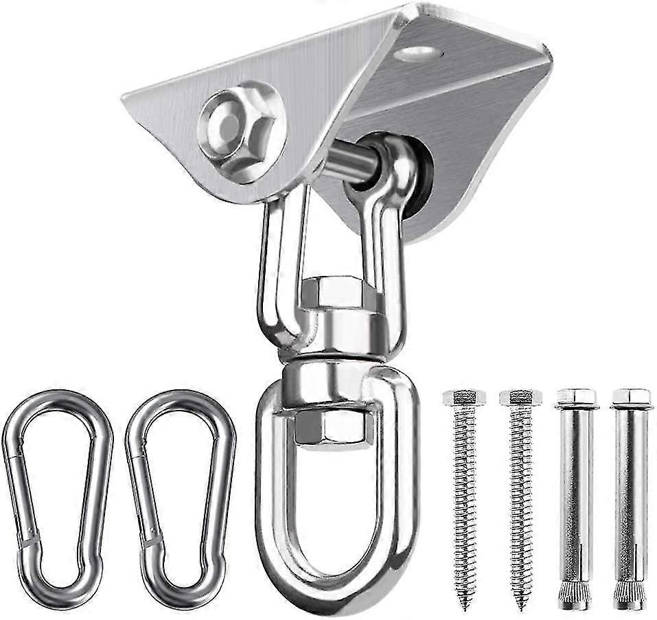 Hammock Kit, 360 Rotation | 304 Stainless Steel | 500kg/1000lb Capacity, Swing Hook With 4 Screws, Hammock Hanging Hardware For Chair Basket
