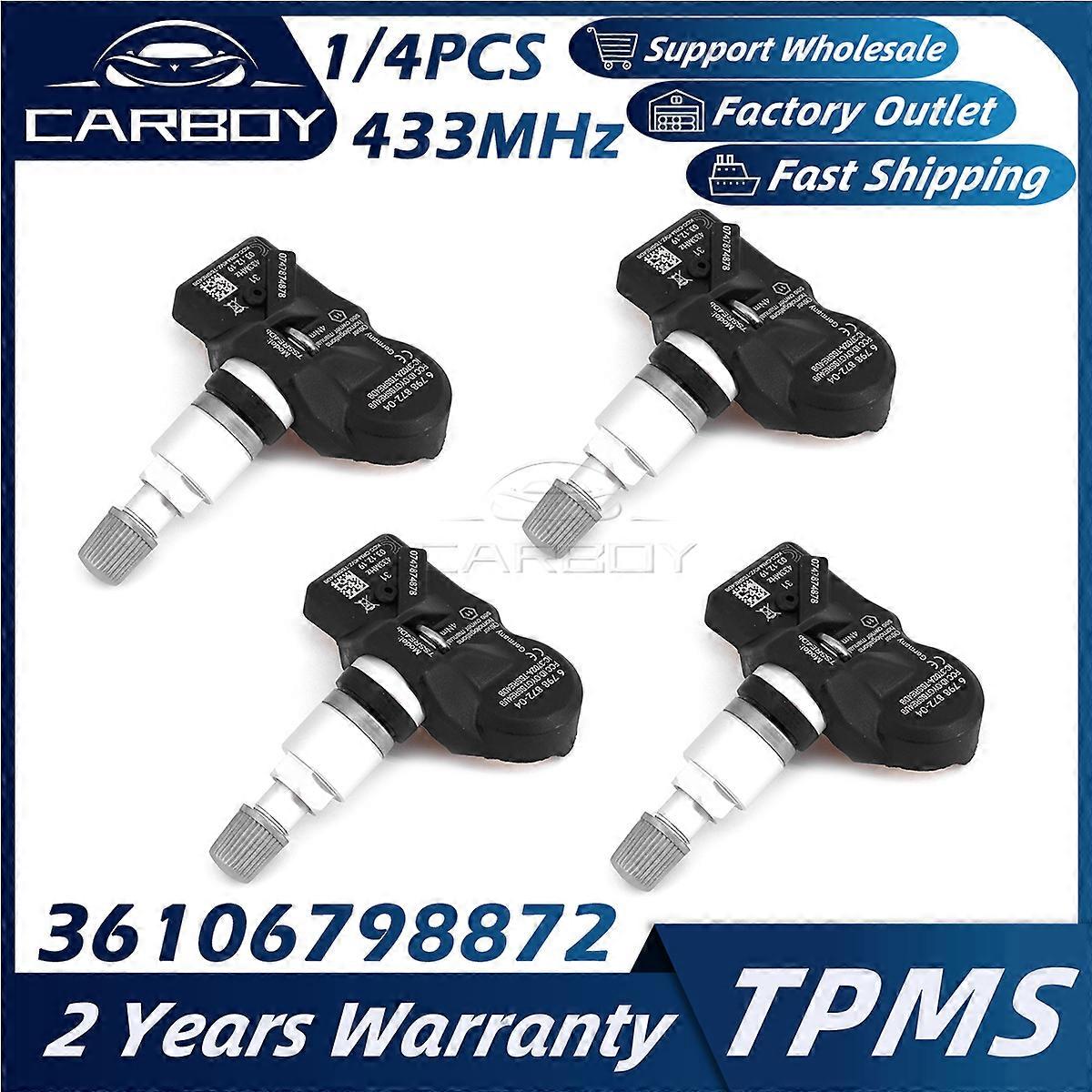 36106798872433MHz Car Vehicle Sensors Tire Pressure Monitor Vehicle Sensors For BMW 5 6 7 X1 X3 X4 Z4 Mini R57 Rolls-Royce Ghost 6798872-04 6874830