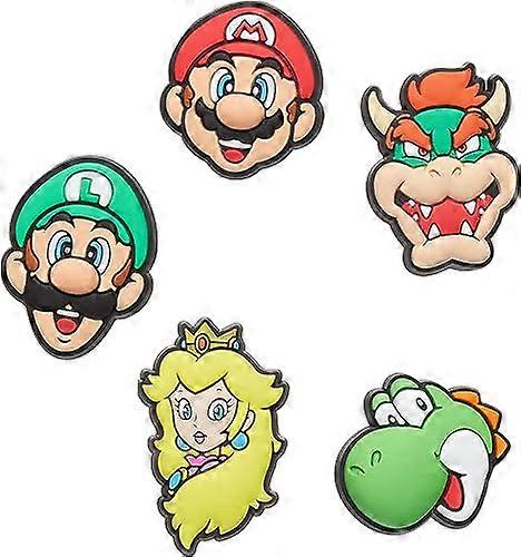 Crocs 5-Pack Jibbitz Customize your Crocs with the One-Size Jibbitz Super Marie Mario Shoes Flower Hole Buckle