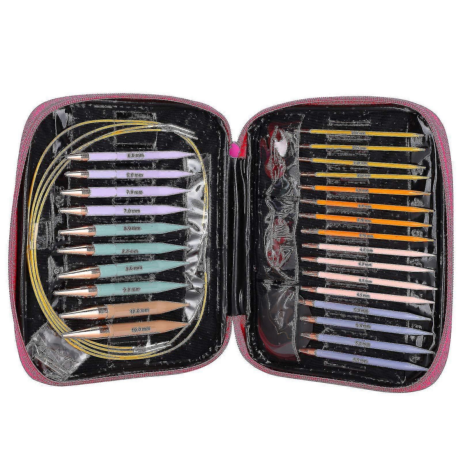 13 Pair Interchangeable Knitting Needles Set, Circular Knitting Needles With 2.75mm-10mm -xx
