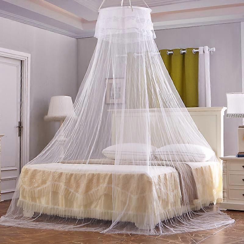 Princess Bed Canopy Netting Mosquito Net Round Lace Dome for Twin Full And Queen