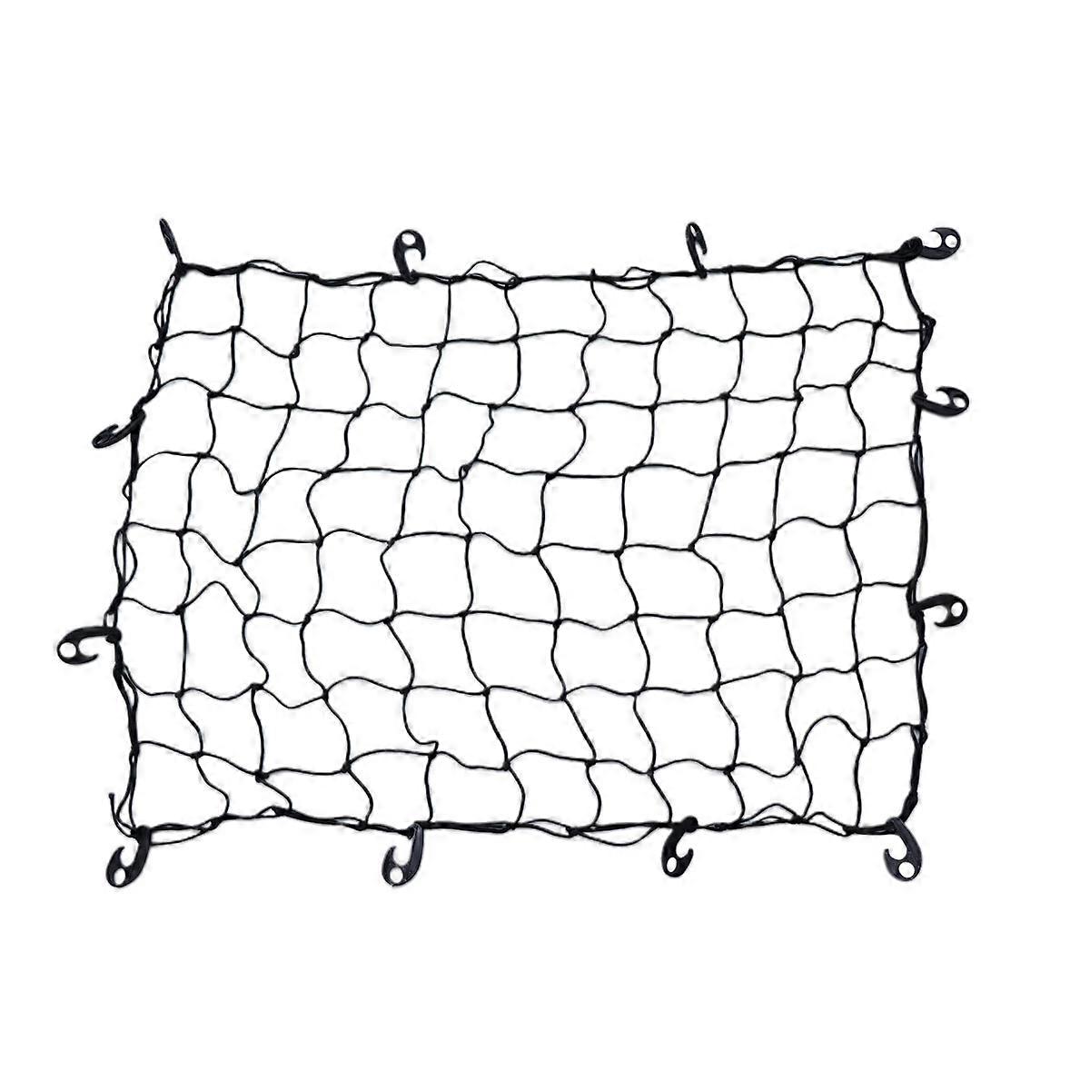 1pc Car Roof Net Automobile Roof Luggage Net Safety Net Low Profile Rack Suitcase Net Hook-Belt(Black)120x90cm