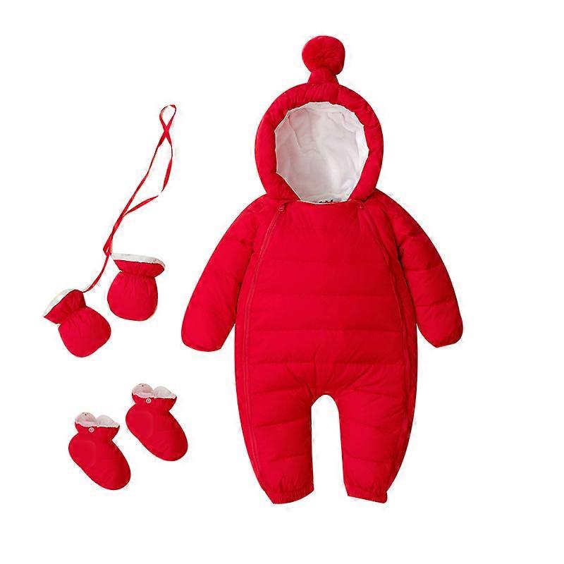 Baby Girls Boys One Piece Zipper Down Jacket Winter Romper Jumpsuit