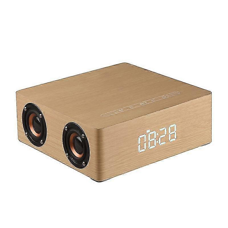 Q5c Multifunctional Wooden Touch Clock Display Bluetooth Speaker, Support Tf Card & U Disk & 3.5mm Aux(walnut)
