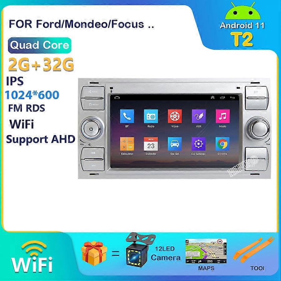 Android 11 Auto Car Radio Stereo Multimedia Video Player Navigation GPS For Ford Focus 2 Ford Fiesta Mondeo 4 C-Max NO DVD 2din