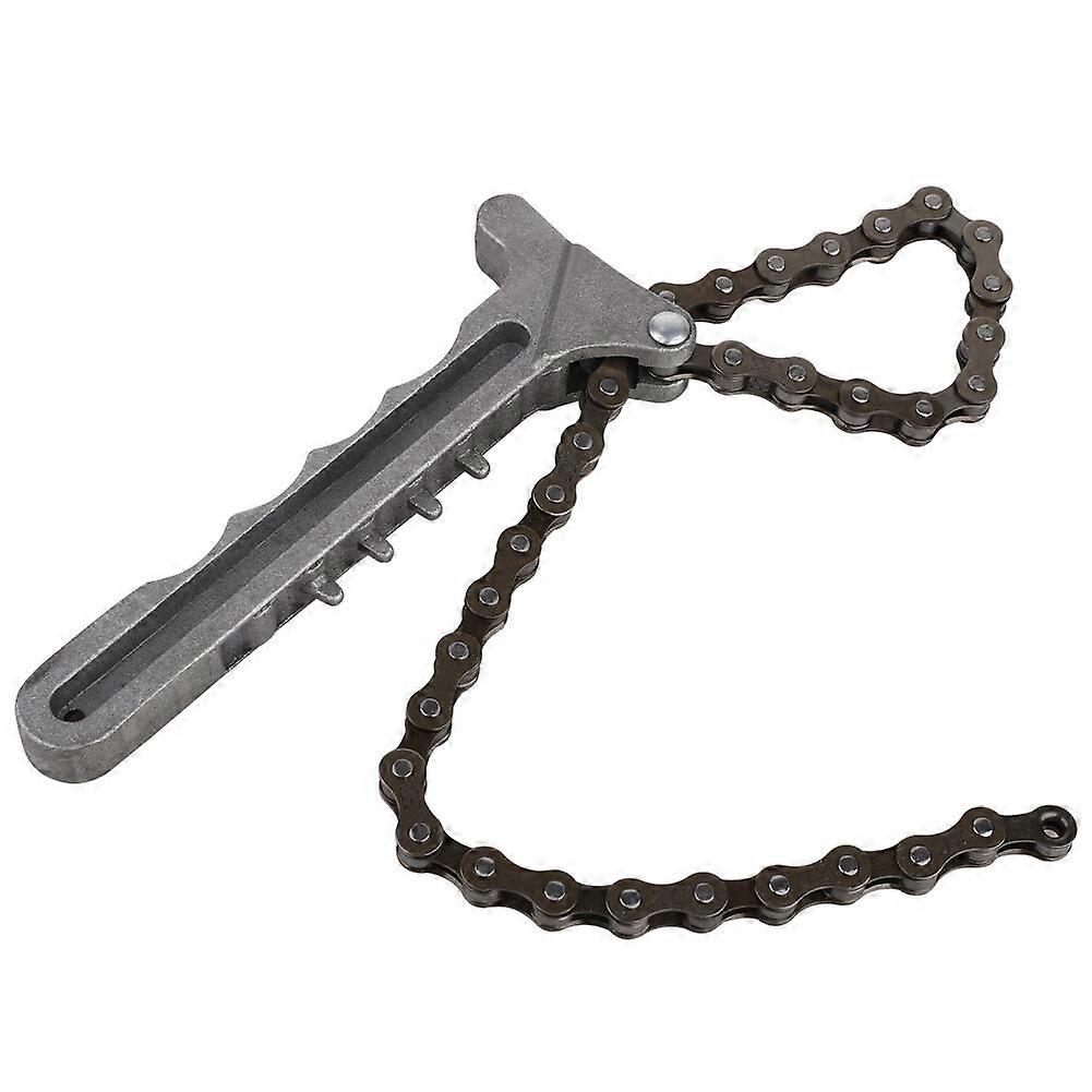 100% New Upgraded Adjustable Car Engine Oil Filter Chain Grip Wrench Spanner Remover Tool Plier with Heavy Duty Chain - NF-H-8