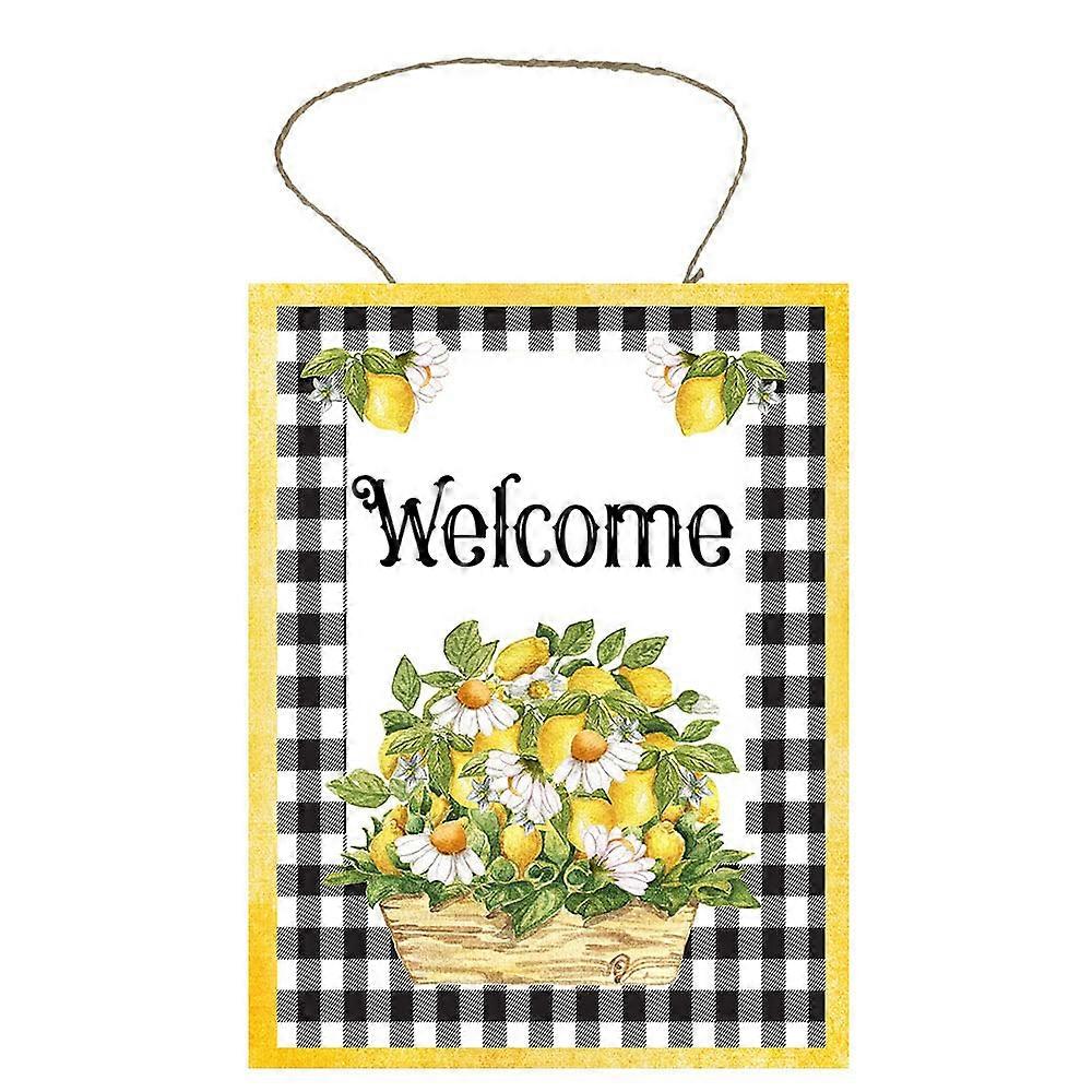 Lemon Welcome Printed Handmade Holzschild