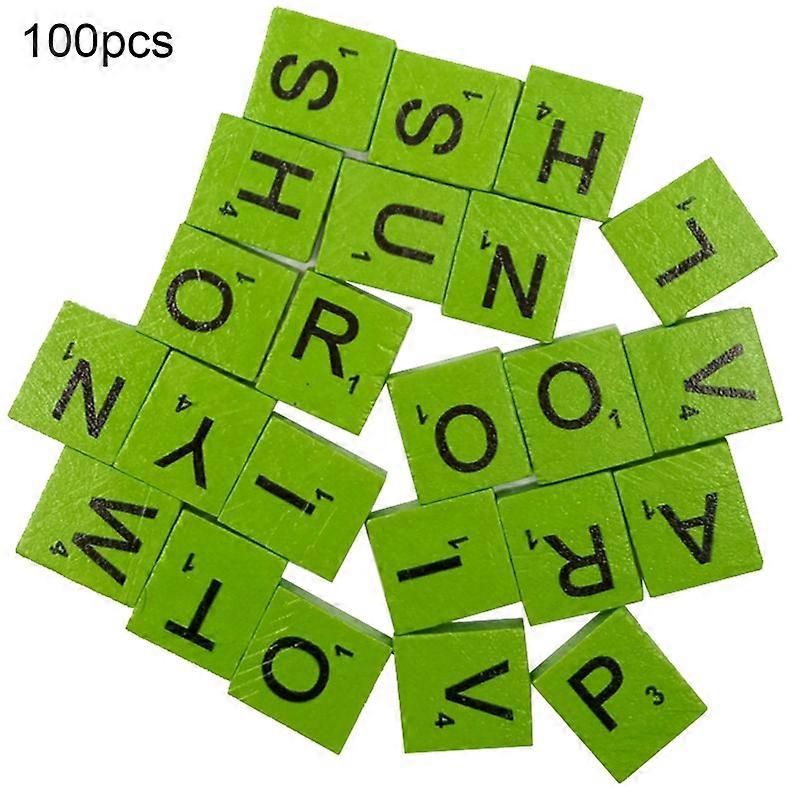 100 Pcs Multi-Color Wood Letters Numbers Button DIY Craft Sewing Scrapbooking
