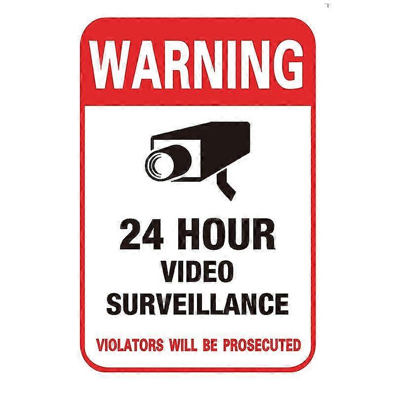 24h Cctv Video Camera System Security Warning Sign Sticker (10pcs)