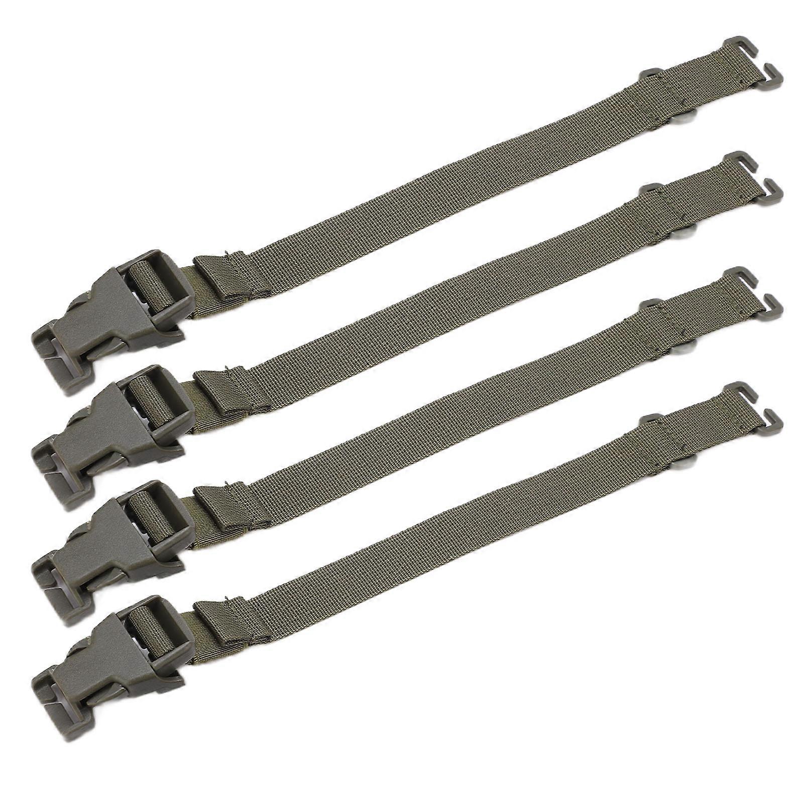 4 Pcs Travel Luggage Strap Adjustable Durable Multi Function Buckle for Outdoor ActivitiesGreen