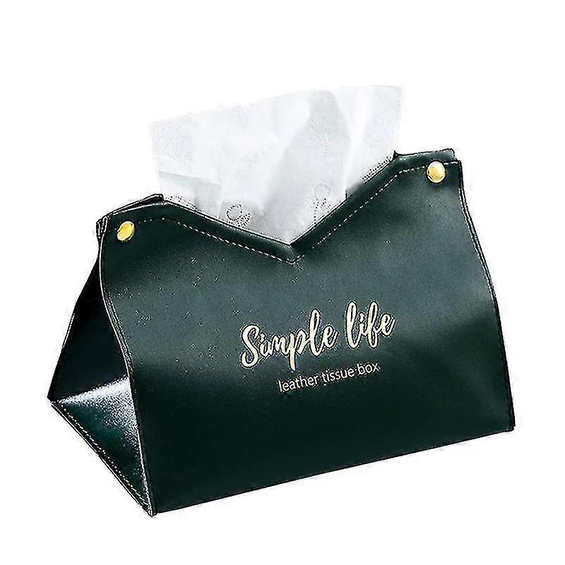 Pu Leather Tissue Box Case Retro Tissue Container Green