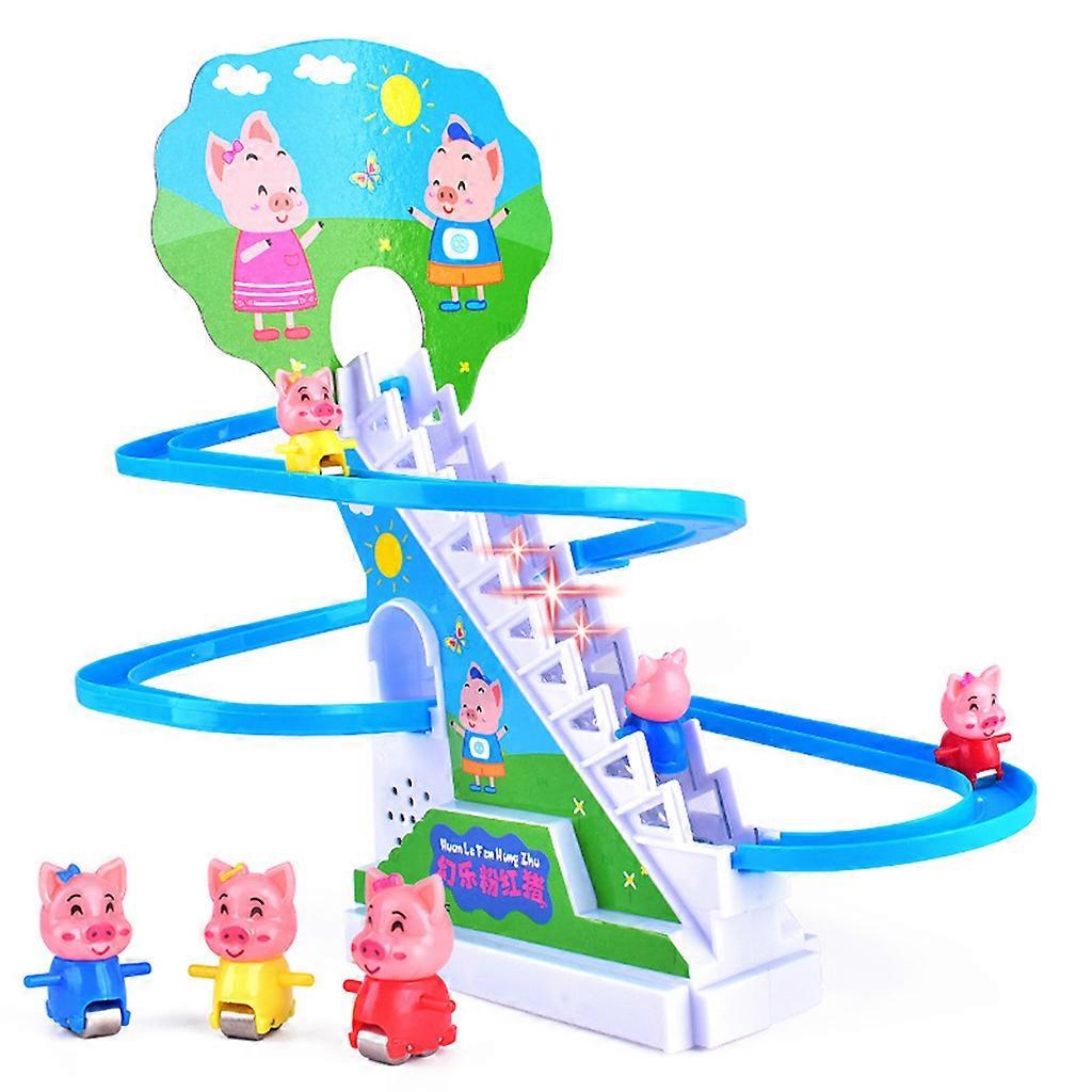 Piggy Ηλεκτρικός Σιδηρόδρομος Αναρρίχηση Σκάλες Παιχνίδι Ελαφριά Μουσική Ράμπα Δρομέας Πίστα Slide Δώρα