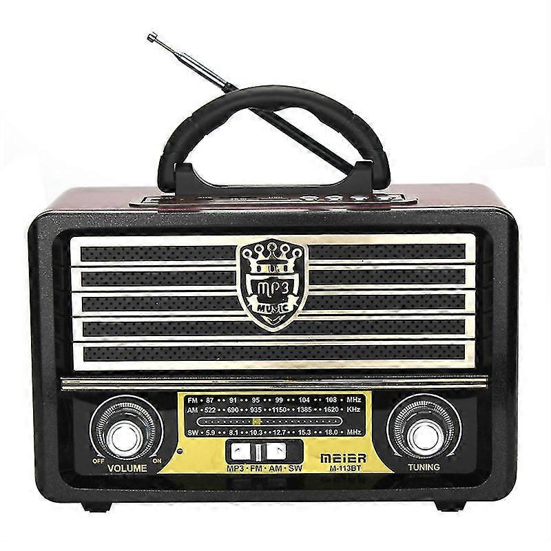 Wireless Speaker High Fidelity FM Radio Portable Wooden Retro Style Bluetooth-compatible Subwoofer Sound Box for Outdoor