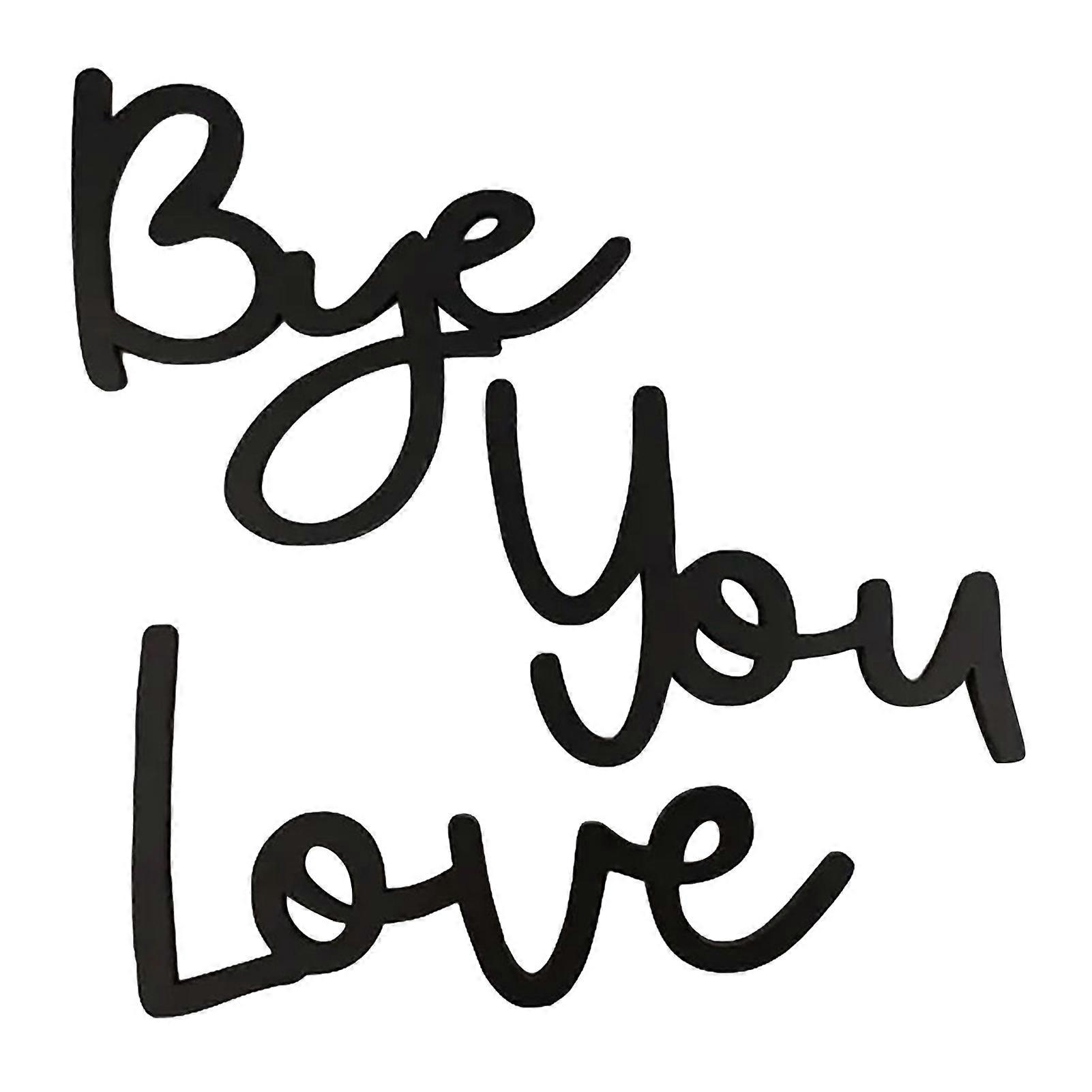 LOVE YOU BYE Wood Sign Letters Painted Entryway Hallway Sign for Home Decoration