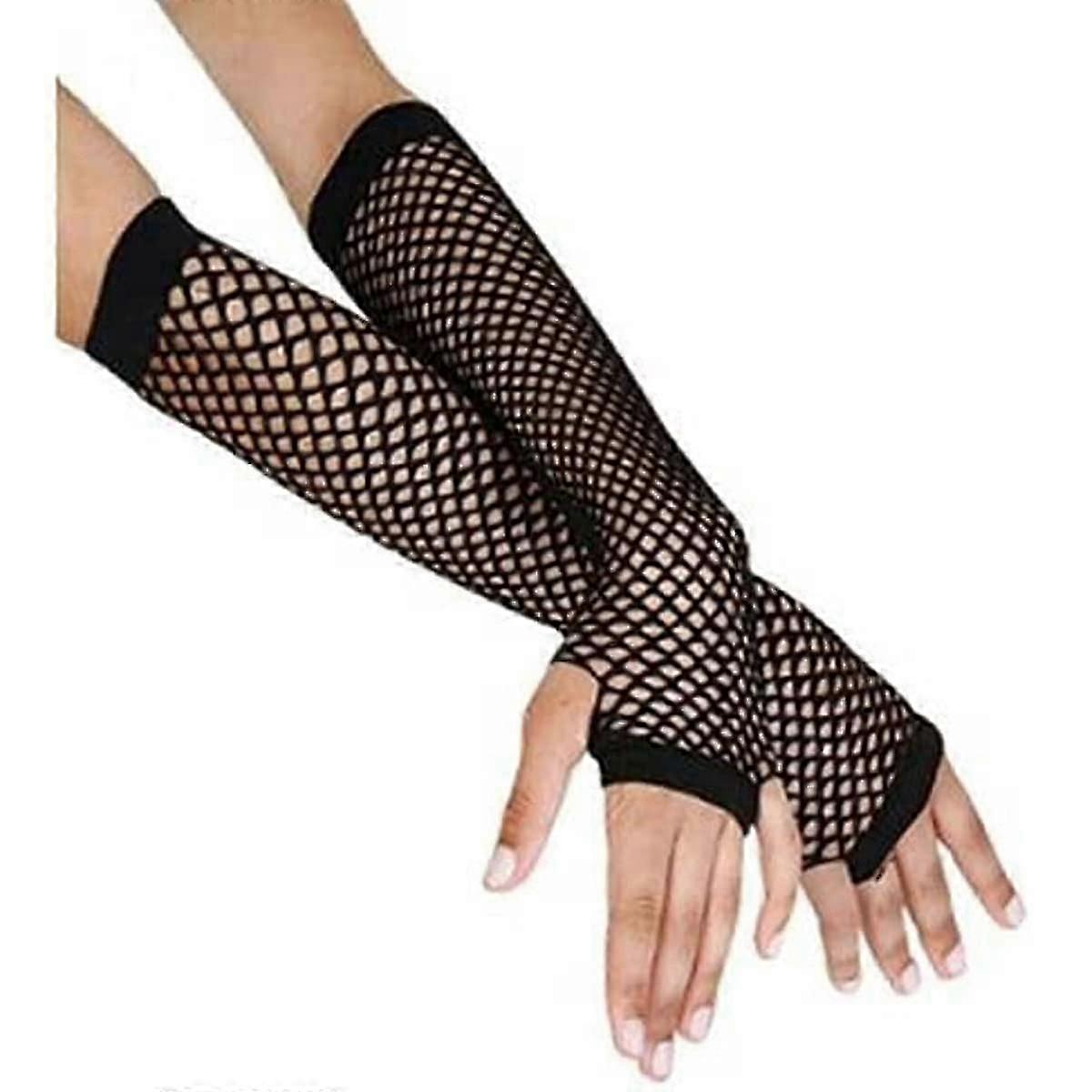 Long Fishnet Gloves 7 Assorted Colours Party Fancy Dress