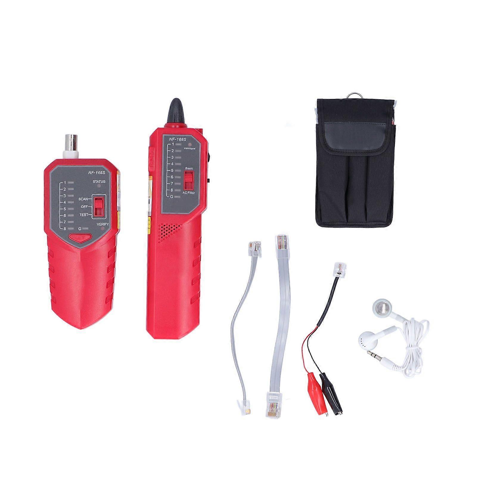 NF168S Network Line Finder Adjustable Sensitivity Anti Interference POE Cable Tester Detector with Earphone