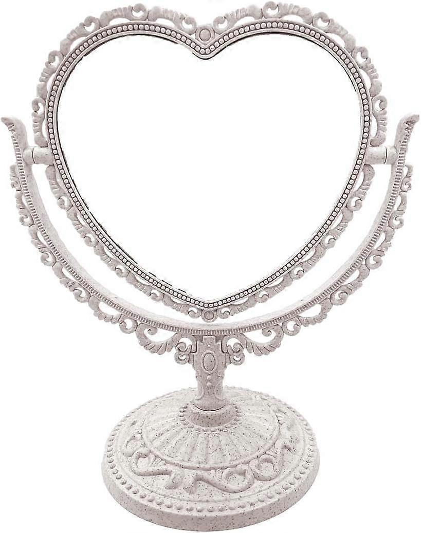 Vintage design double-sided rotatable makeup mirror for makeup and storage