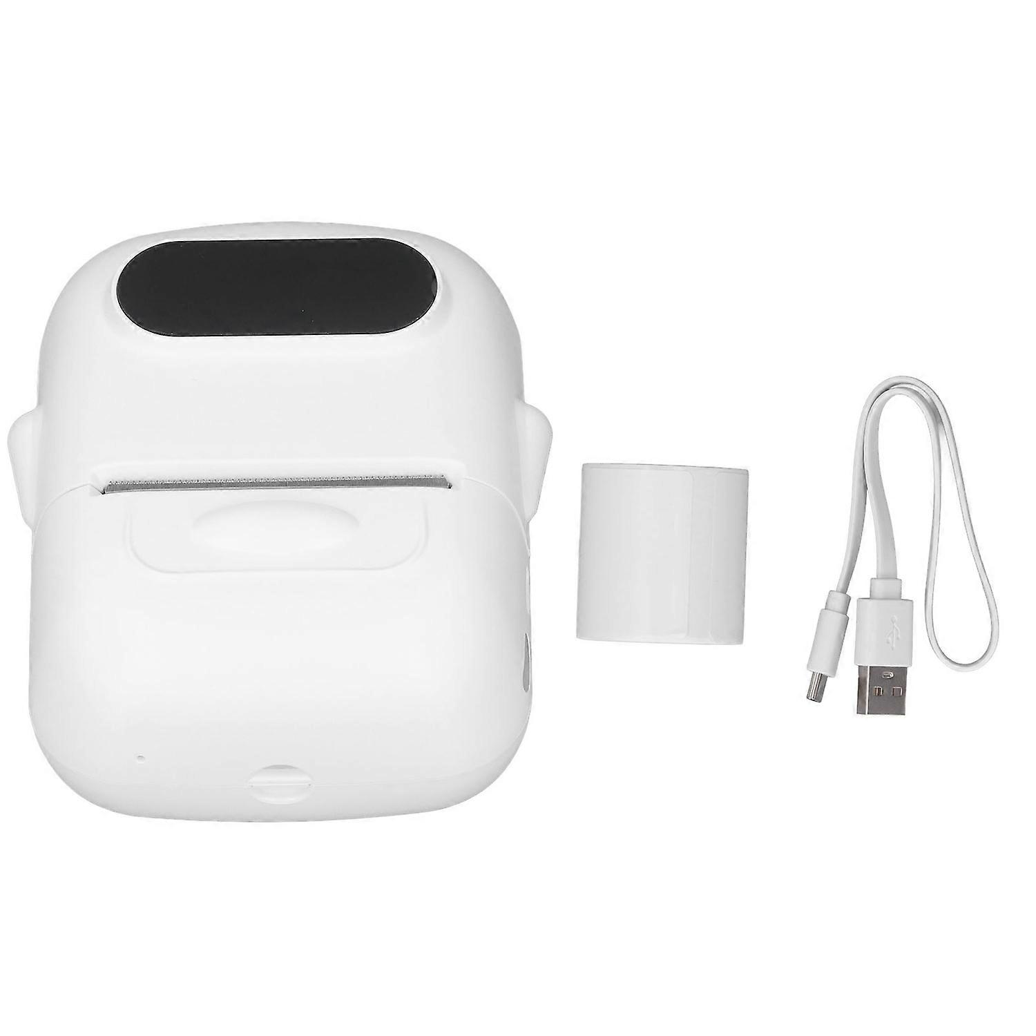Thermal Printer Bluetooth 4.0 Rechargeable Inkless Label Printer for Barcode Tag Marker White