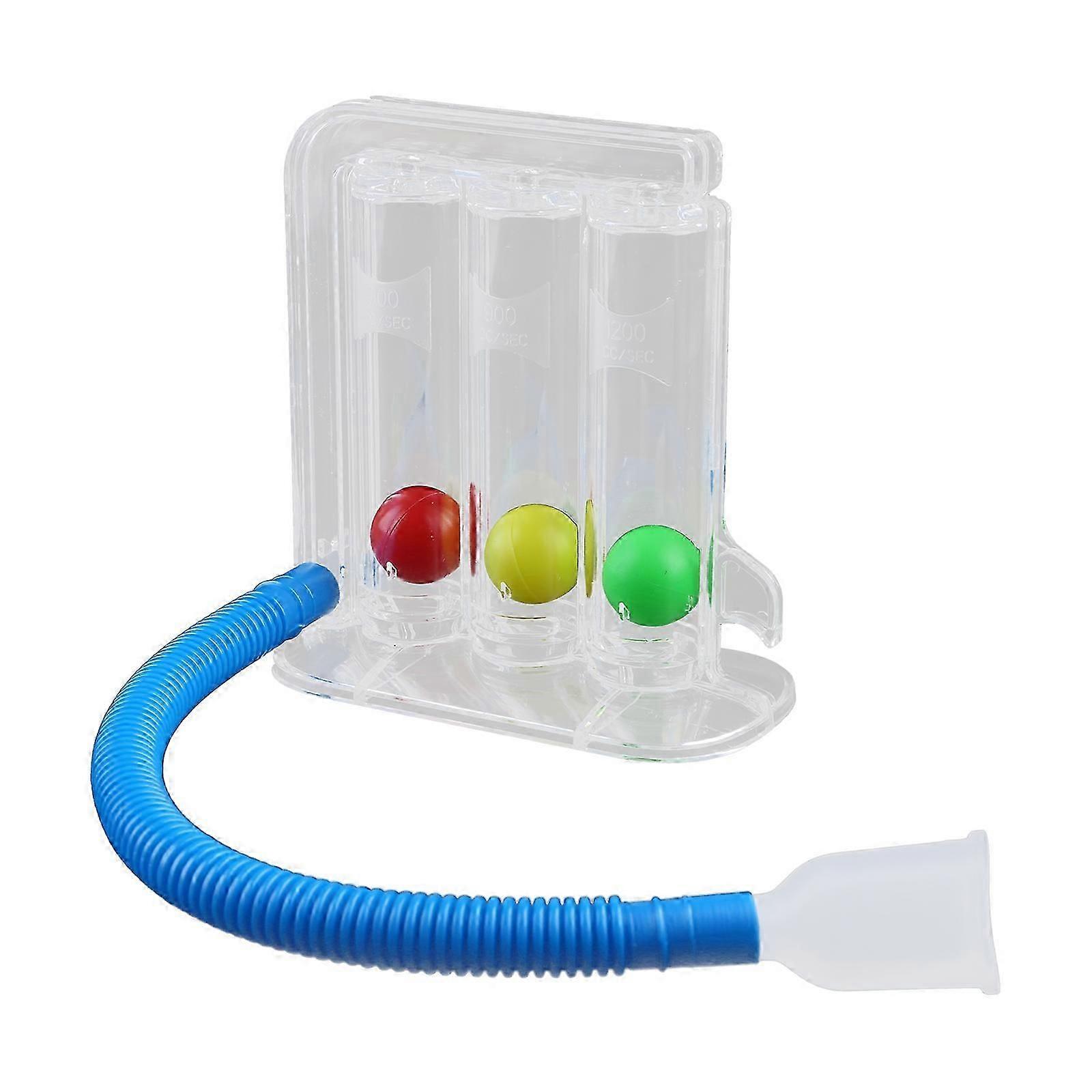 3-Ball Deep Breathing Exerciser Capacity Training Device Incentive Spirometer Spirometry Breath Exercises and Measurements-Good
