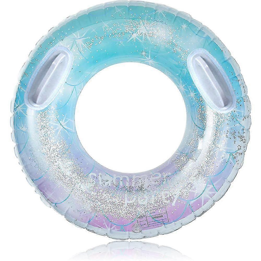 Inflatable Pool Float Tube, Transparent Swimming Ring With Colorful Sparkling Glitters Summer Water Fun Floats Pool Tube Floats Ring Toys Beach Pool P