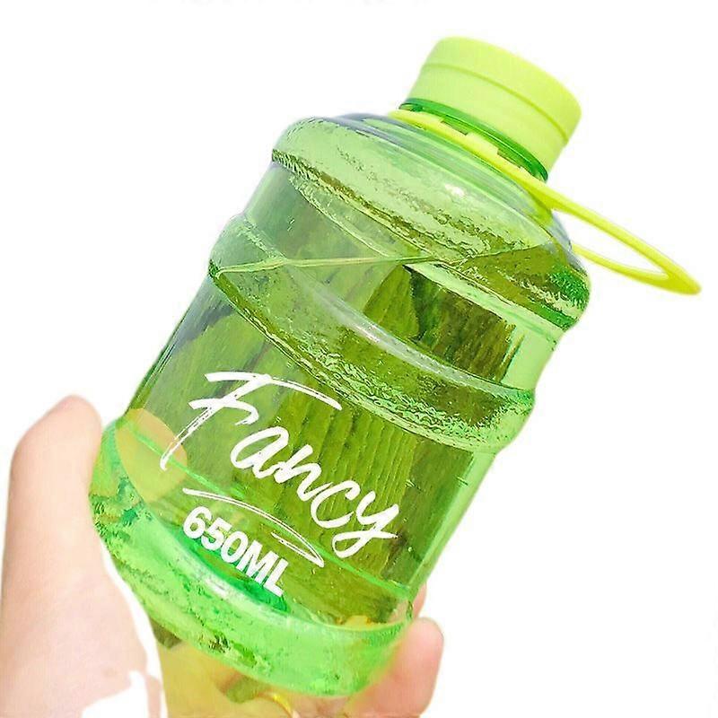 Mini Kleiner reiner Eimerbecher Kunststoff-Wasserbecher Fancy [Transparent Grün] 650ml Einzelbecher + Lanyard
