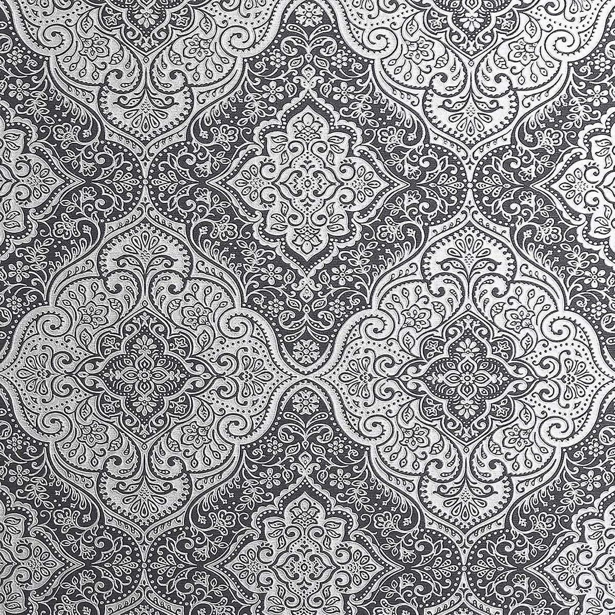 Luxe Medallion Black Silver Wallpaper