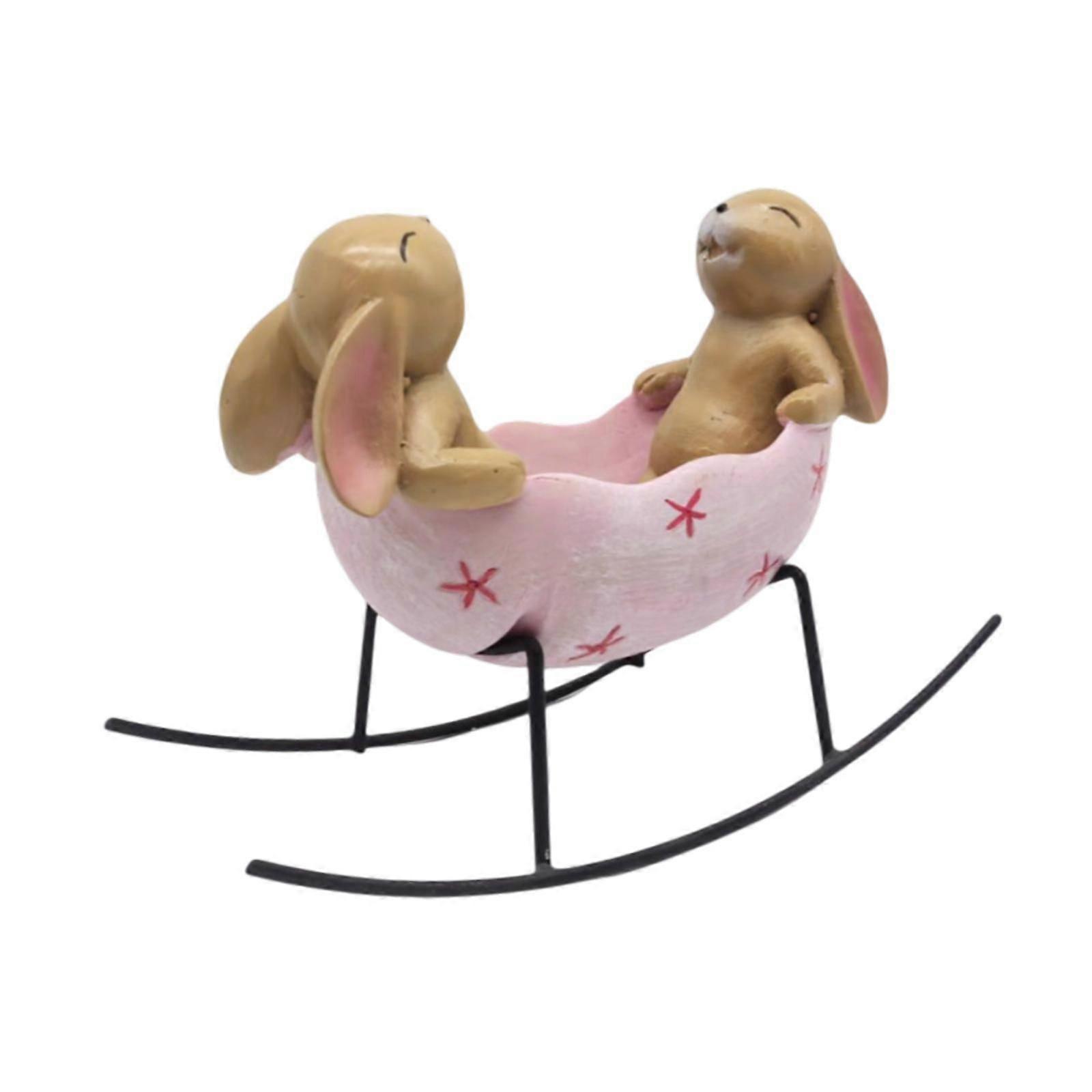 Candy Serving Bowl Ornament Easter Bunny Candy Dish for Table Office Holiday pink