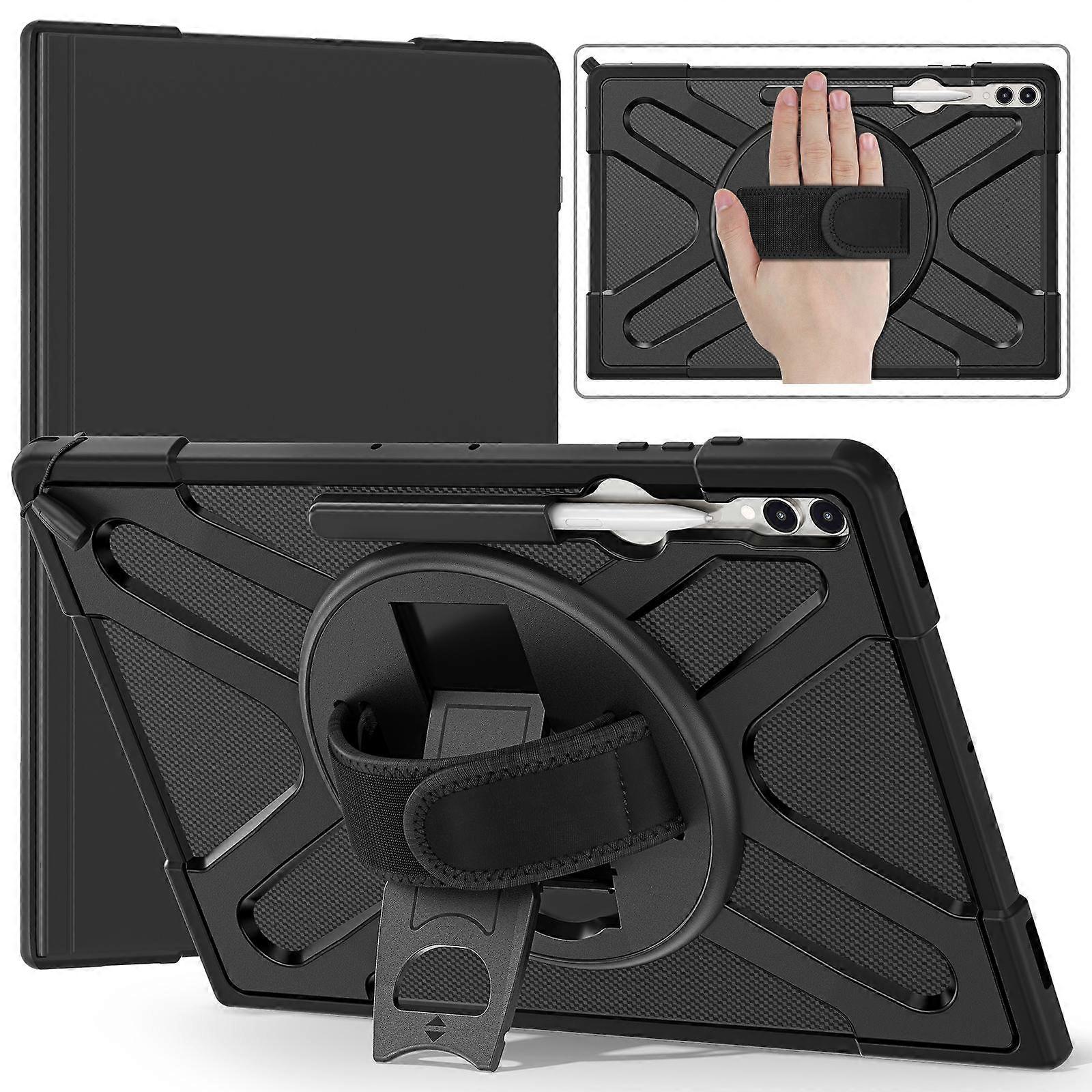 Rotatable Kickstand Grip Silicone Hybrid PC Tablet Case