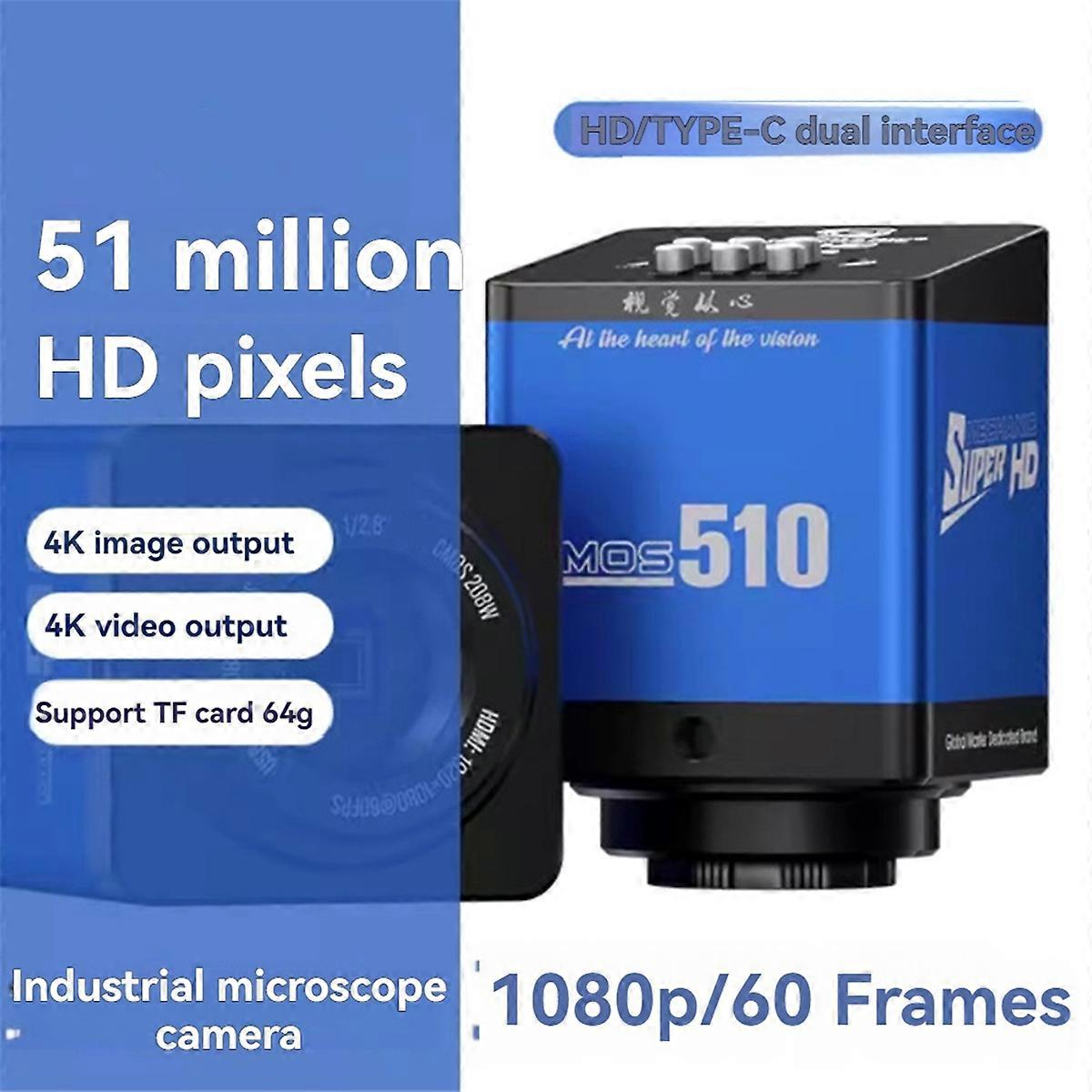 MOS -Compatible Digital Stereo Microscope Camera for PCB Soldering 4K Image Sensor Industrial Video