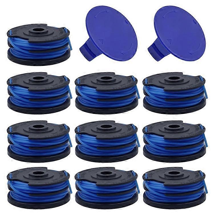 10 TLG-03 Spool + 2 TLK-01 Spool Cap Compatible For Kobalt KST 120X / 120X-06 Lawn Mower Replacement Part