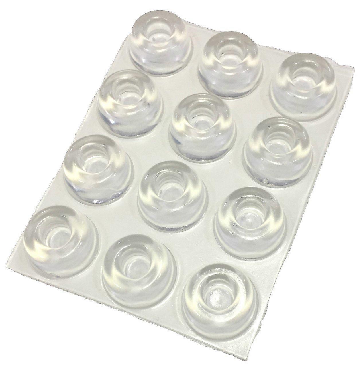 12 Set Clear Door Knob Bumpers | Small Door Stoppers for Home, Durable Silicone, Works on All Standard Knobs