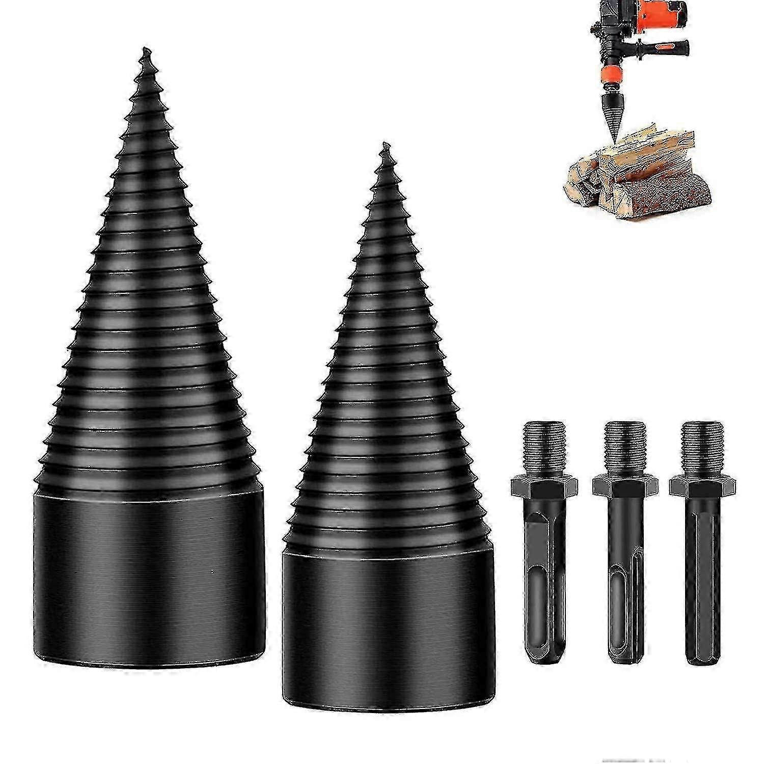 Wood Splitter Drill Bit Electric Drill Bits Chop Wood Splitting Tool Cone Splitters For Hand Drill Stick(round)