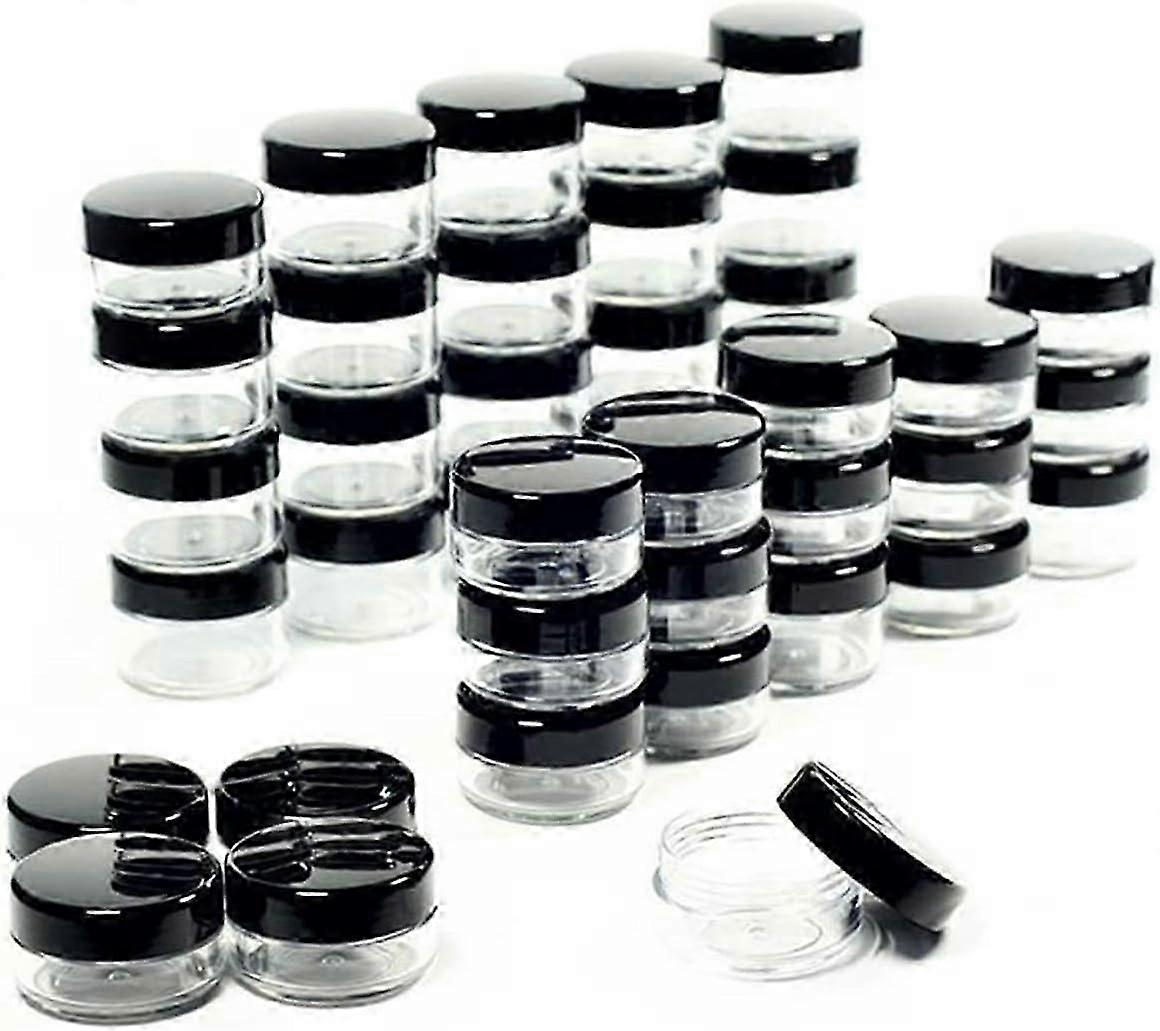 50 Pcs Empty Plastic Cosmetic Jars, 5ml Sample Containers Pots Bottles with Clear Lids