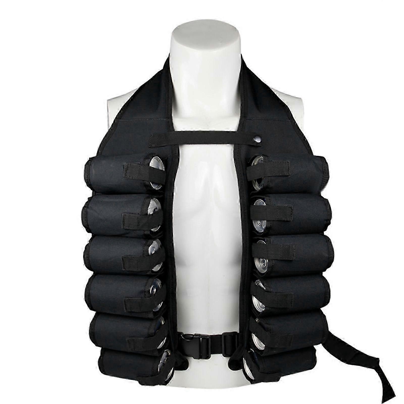 Öl Dricka Väst Andas Multi-Pockets Infoga Spänne Oxford Cloth Öl Förvaringsväst För Utomhus [HS]