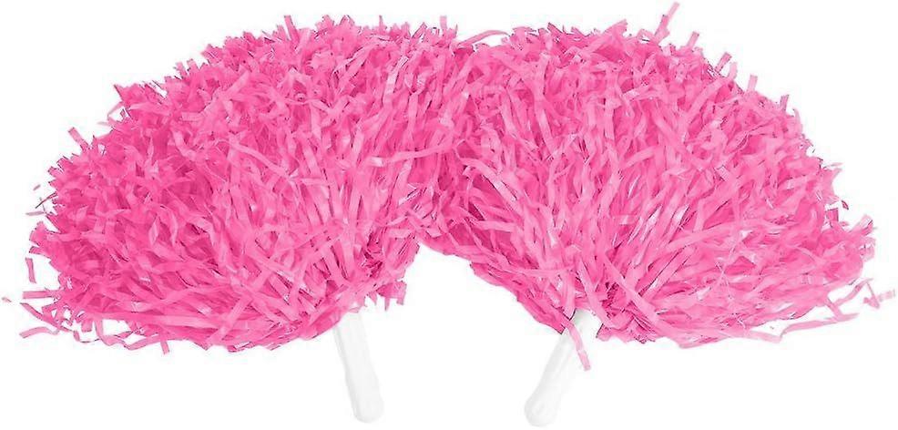 2 Pcs Cheerleader Pom Poms for Sports Party Dance Accessory pink
