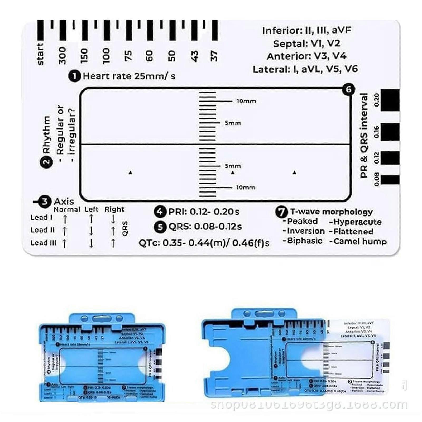 Electrocardiogram 7 Step Ruler Card For Accurate Interpretation And Quick Analysis in Medicals Setting Assessment Tool
