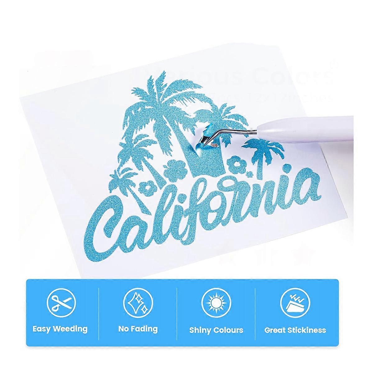 Glitter , 10Pcs Glitter Adhesive Vinyl Bundle for DIY