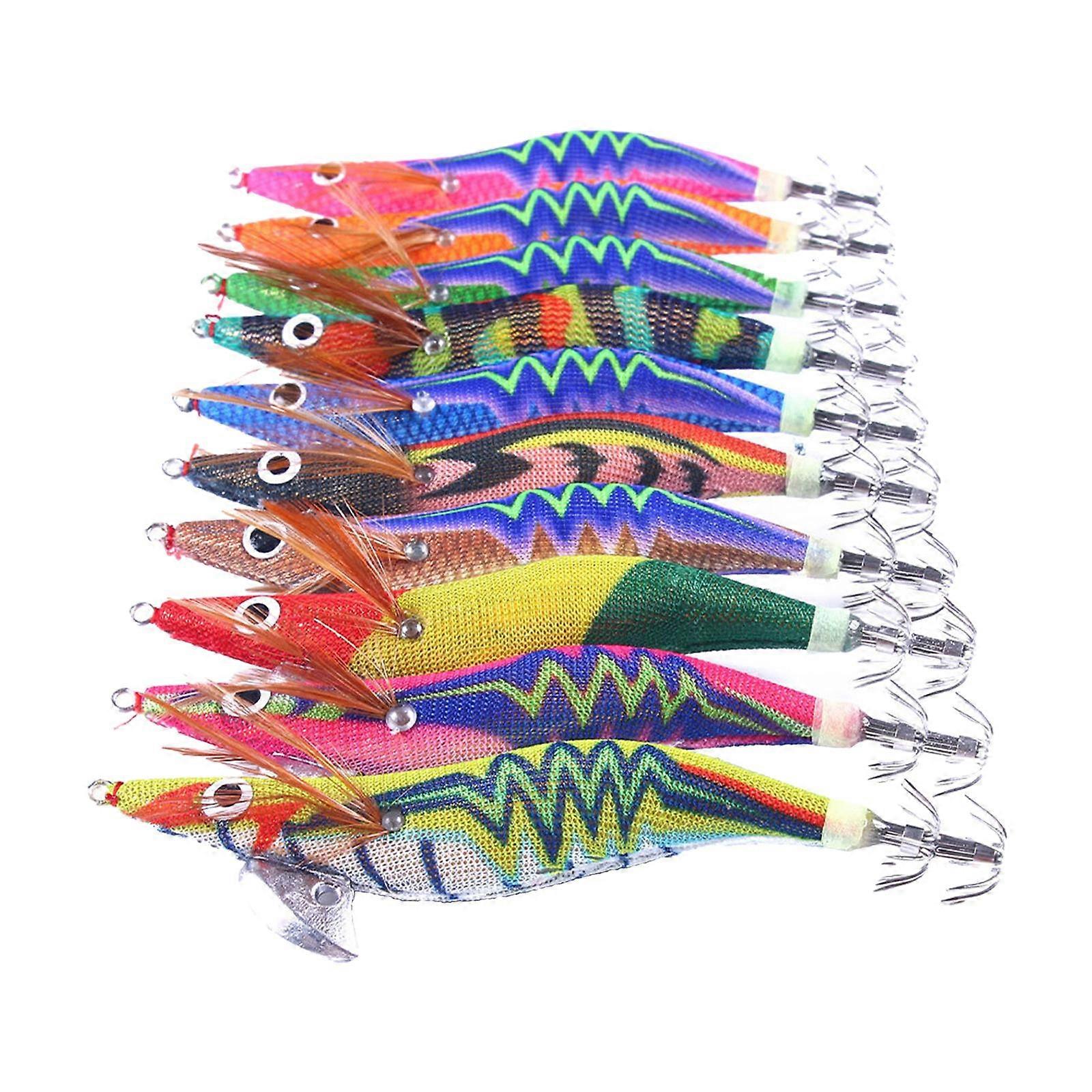 10 Pieces Squid Jig Hook Artificial Squid Jig Lures Lure